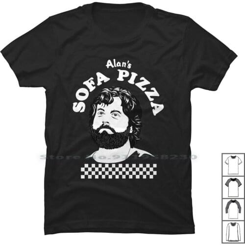The Alans Sofa Pizza T Shirt 100% Cotton Silhouette Vision Pizza Music Sofa Alan Up So Pi Ny Funny