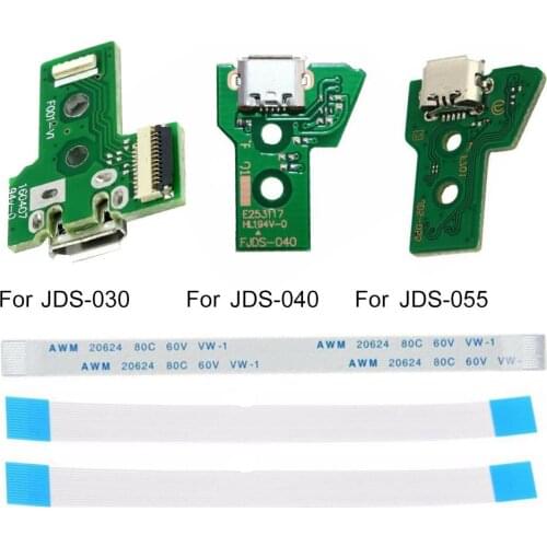 Charging Port Board Lightweight Precise 12Pin Flex Cable USB Charging Port Socket Board for Sony for PS4 JDS-030/JDS-040/JDS-055