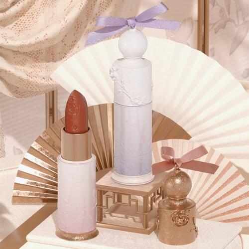 Chinese Style Carved Flower God Velvet Matte Lipstick Girly Bow Moisturizing Long-lasting Good Complexion Lipstick