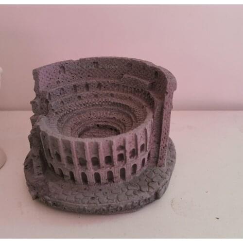 Classic Retro Rome Colosseum Model Desktop Decoration Concrete Antique Architectural Ornaments