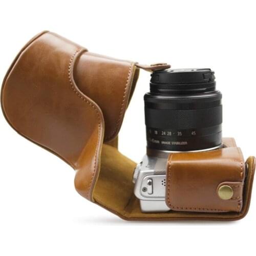 For Canon EOS M200 M100 M10 leather Camera bag 15-45mm Iens Camera Protective Sleeve Shoulder bag