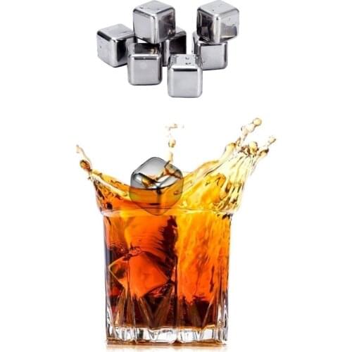 2.6cm Reusable 304 Stainless Steel Ice Cubes,Chilling Stones for Whiskey Wine&red Wine Longer Cooling,With ice Clips In The Box