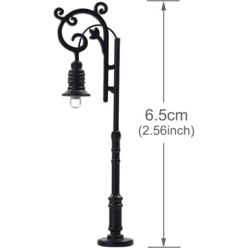 LYM54 HO Scale 5pcs 1:87 Model Railway Train Lamp Post Single Head Warm White Street Lights LEDs NEW Miniature