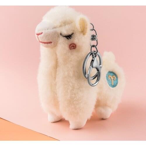 Cute Alpaca Doll Plush Stuffed Dolls ,12cm Lamb Doll Pendant,simulation Animal Toys, Keychain Doll ,Child Kids Decor Gift