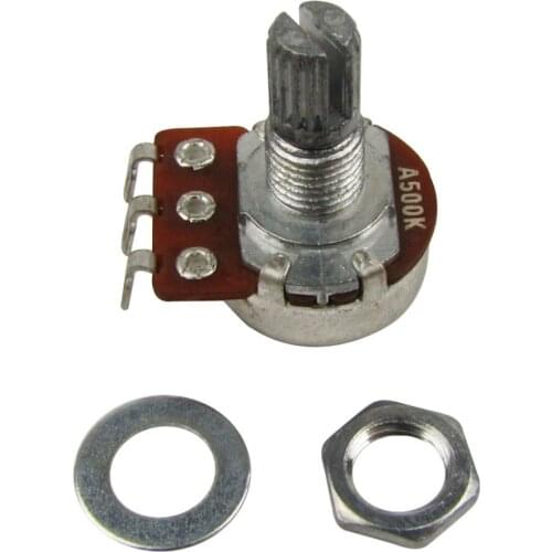 FLEOR 2pcs Mini Guitar Pots Tone Switch Potentiometers A500K Short Split Shaft for Electric Guitar Bass