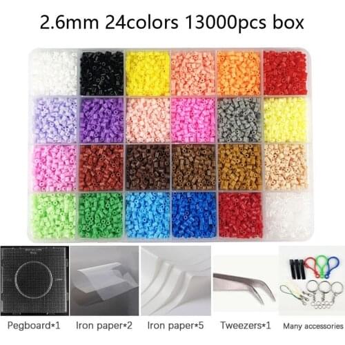 2.6mm Hama Beads kit Perlen perler Iron Beads Tool and Pegboard template Education Toy Fuse Bead Jigsaw Puzzle 3D For Children