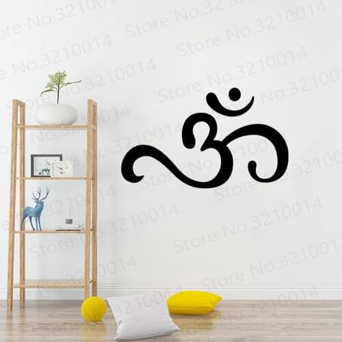Om Wall Art Sticker for Bedroom Buddhism Symbol Modern Spiritual Room Decor Wall Decals Removable Living Room Decal Murals PW405