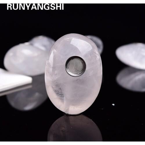 Wholesale Natural polished Raw Clear quartz crystal pipes healing stone smoking pipes weed 1pc