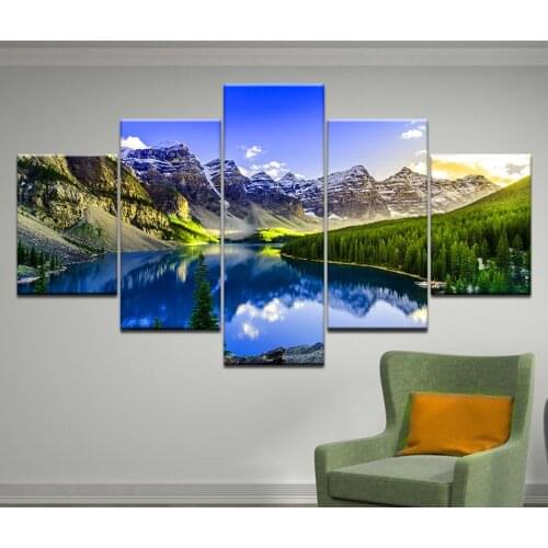 Lake Sunset Mountain Diamond painting Cross stitch,Full Square Diamond Embroidery Round Diamond Mosaic Natural Scenery 5 pcs I1