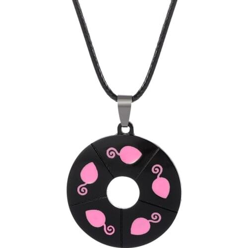 Ladybug Necklace Rope Exquisite Ladybug Chat Noir Kids Punk Jewelry Pink Round Pendant Necklaces for Girls Gift