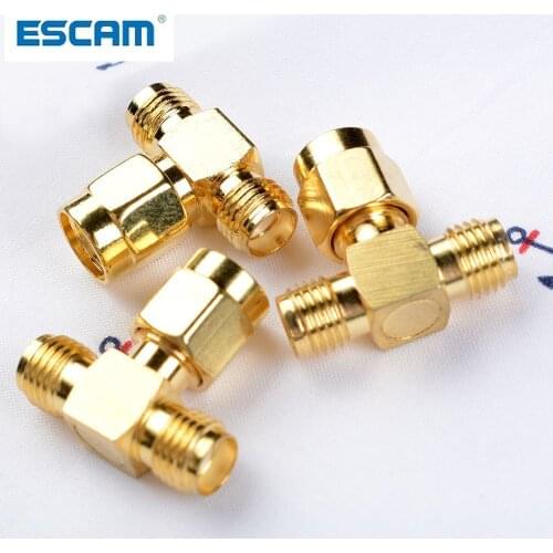 SMA Male to Two SMA Female Triple T RF Adapter Connector 3 Way Splitter