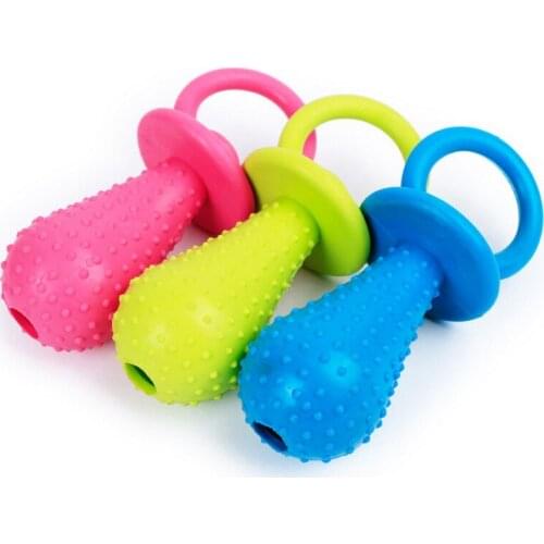 Pet Rubber Pacifier Dog Toy Interactive Rubber Soother Pet Dog Cat Puppy Elasticity Teeth Dog Chew Toys Tooth Cleaning Toy