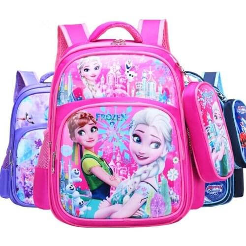 Disney frozen princess backpack primary school bag new cartoon cute children book bag boys girls reduce the negative bag
