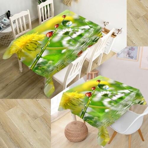 Customizable 3D Tablecloth Water Drops Waterproof Thicken Rectangular Square Wedding Table Cloth 90X90cm,100X140cm