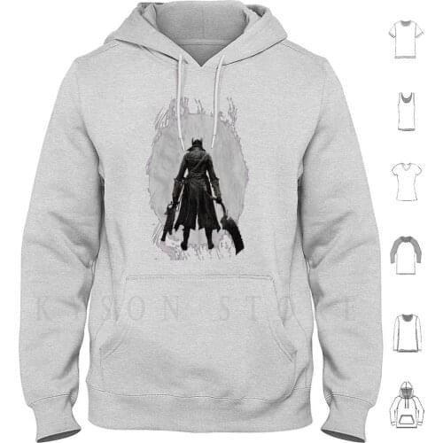 Bloodborne Soldier Hoodie Long Sleeve Bloodborne Dark Souls Demons Souls Dark Demon Souls Video Games Ps4