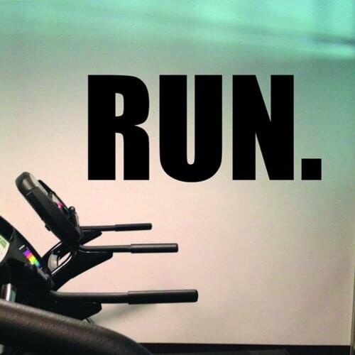 Large Size Gym Vinyl Wall Stickers RUN Wall Decal Running Wall Fitness Gym Decor House Raining Modern Home Decoration C279
