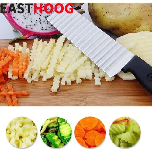 Stainless Steel Potato Wave Knife Spiker Slicer Cutting French Fries Salad Corrugated Cutting Chopped Potato Slices Kitchen Tool