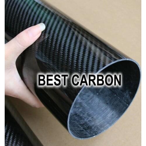 125mm x 120.2mm High quality 3K Twill Glolssy Carbon Fiber Fabric Wound/Winded/WovenTube