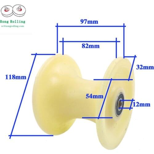 4.6 inchk sliding nylon wheel/pulley/rollers,transmission wheel, limit wheel, guide wheel wtih bearings, U-groove diameter 85mm