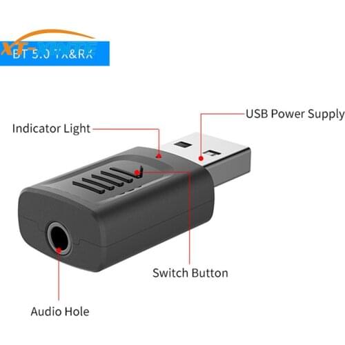 4 IN 1 USB BT5.0 Audio Receiver Transmitter Mini Stereo Bluetooth-Compatible AUX RCA USB 3.5mm Jack For TV Car Wireless Adapter