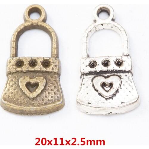 50 pieces of retro metal zinc alloy Bag DIY handmade jewelry necklace making 8382