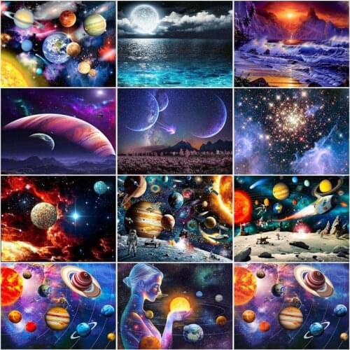 RUOPOTY 5D DIY Diamond Painting Space Full Square Round Drill Diamond Embroidery Universe Scenery Rhinestone Pictures Home Decor