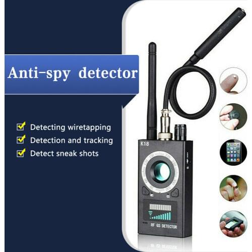 Anti-Spy Hidden Camera Detector RF Signal Bug GPS GMS Finder Tracker Scanner with Sound Light Alarm Indicator for hotel bathroom