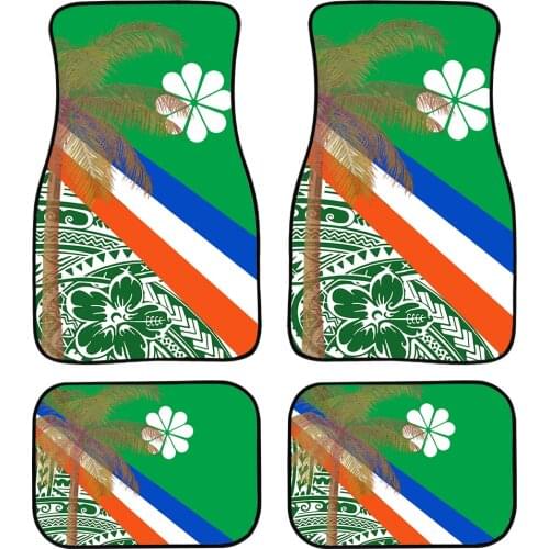 Car Floor Mats Cover Front and Rear Micronesia Islands Printing Foot Mat Pad Set Auto Interior Accessories for Van Truck