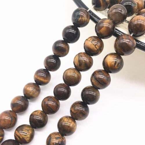 Wholesale 6/8/10mm Natural Stone Bead Black Lava Tiger Eye Bulk Matte Loose Stone Beads For Making Bracelet Necklace Jewelry #03
