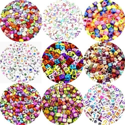 100pcs 6mm Mixed Square Alphabet Letter Beads Charms Bracelet Necklace For Jewelry Making DIY Accessories
