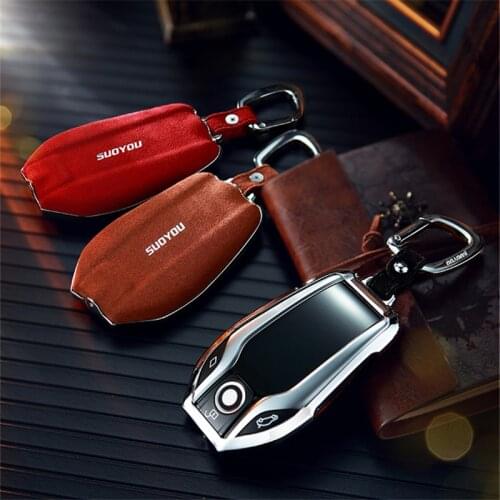 Zinc alloy Suede Fur Remote Smart Car Key Case Cover for BMW 7 Series New 730li 740li 750li 760li G11G12 2016 2017 2018 keychain