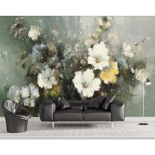 European oil painting flower 3d wallpaper papel de parede,living room tv sofa wall bedroom wall papers home decor cafe mural