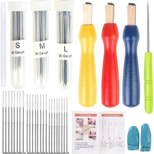 Imzay 60Pcs Felting Needles With Needle Felting Tool Holder, Glue Stick, Finger Cot, Felting Supplies, Awl, Needle Felting Tool