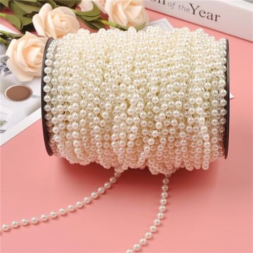 5meter/roll Artificial Pearls Beads Chain Garland Wedding Party Decoration Wedding Dress Costume Applique Craft Accessories