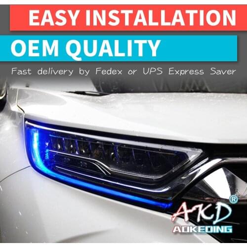 2 PCS Car Goods For Toyota RAV4 RAV 4 2017-2019 Head lamp LED Headlight LED Dual Projector