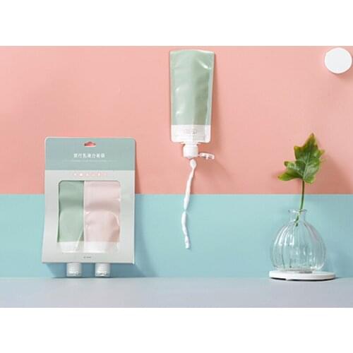 2Pcs 90ML Ladies Girls Lotion Divide Bag Shampoo Body Wash Cosmetics Travel Portable Storage Bottle Packaging Containers Set