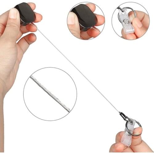 Square Metal Retractable Pull Key Ring ID Badge Lanyard Name Tag Card Holder Reel Belt Clip Attachment Buckle Keychain