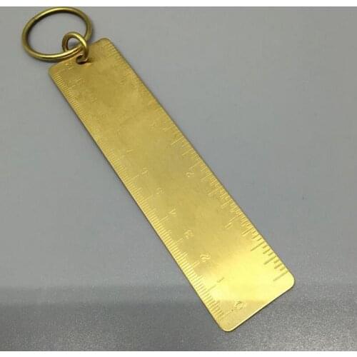 5 Pcs /Lot Multi-functional Vintage Brass Pocket Straight Ruler Copper Metal Bookmark EDC Tool CM Inch Dual Scales 12CM