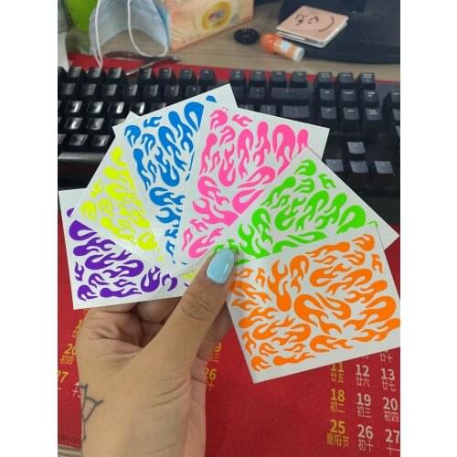 Nail Stickers Colorful Fluorescence Stickers 6 Piece/Set Foils Wraps Nail Butterfly Self-Adhesive Stickers Nail