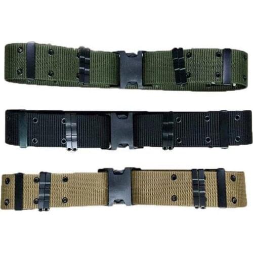 Double Row Hole Outer Belt Men Outdoor Tactical Belt Hunting Airsoft Military Equipment Sport Waistband