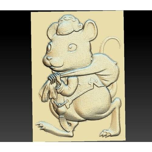 New 3d STL relief digital file -Cute little mouse STL Model for CNC Router 3D Printer Artcam Aspire Bas Relief