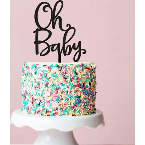 Oh Baby Cake Topper, for Baby Shower Cake Decoration Supplies, Baby Birthday Color Acrylic Commemorative Cake topper