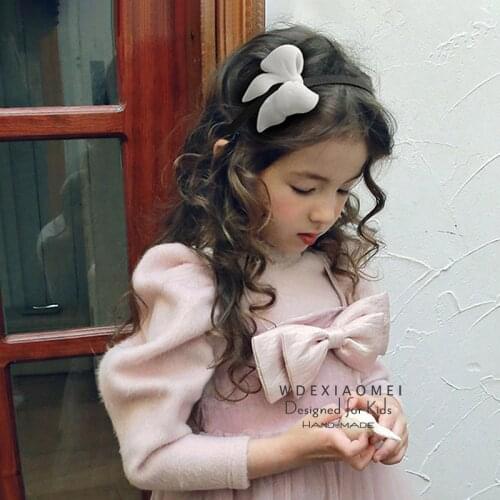 New Women Girls Hair Bow Headband 3D Printing Flocking Like Wind Blowing Bowknot Hairband Headwear Fashion Hair Hoop Accessories