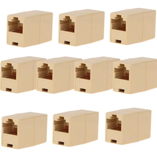 Wholesale 10 Pieces RJ45 Female Network Ethernet LAN Connector Adapter Coupler Extender
