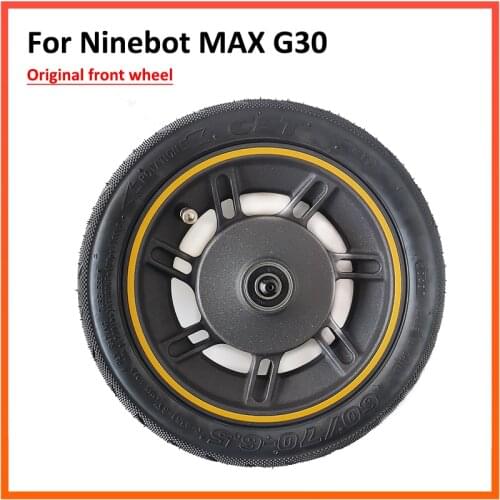 Original Front Wheel For Ninebot Max G30 Kickscooter 10inch Front Wheel Hub with Vacuum Tire Assembly Spare Parts