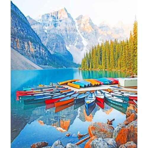 "River Mountains" Picture DIY Digital Oil Painting by Number Painting Christmas Birthday Unique Gift