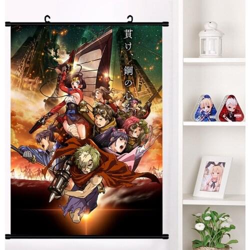 Anime Koutetsujou No Kabaneri Ikoma mumei sukari Wall Scroll Mural Poster Wall Hanging Poster Otaku Home Decor Collection Art