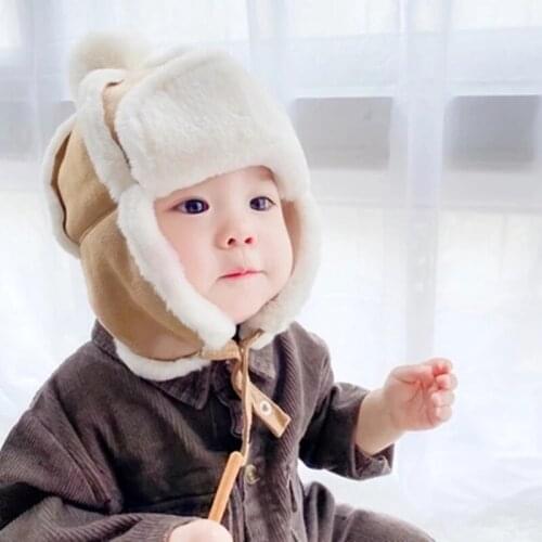 Winter Baby Hat Kids Children Ear Flap Muff Winter Warm Plush Cotton Cap Outdoor Cap Gifts Hat