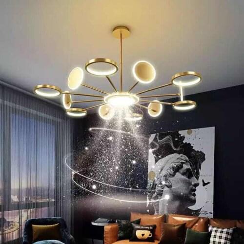 2021 Led Chandelier in the Hall Modern Gold Hanging Lighting for Home Living Room Dining Kitchen Bedroom Indoor Suspension Lamp