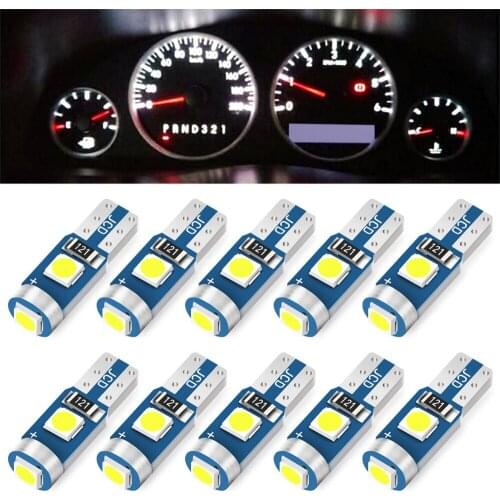 10pcs Car T5 LED Bulb Instrument Lights For peugeot 207 107 polo 6r volvo v70 renault captur toyota aygo opel astra h